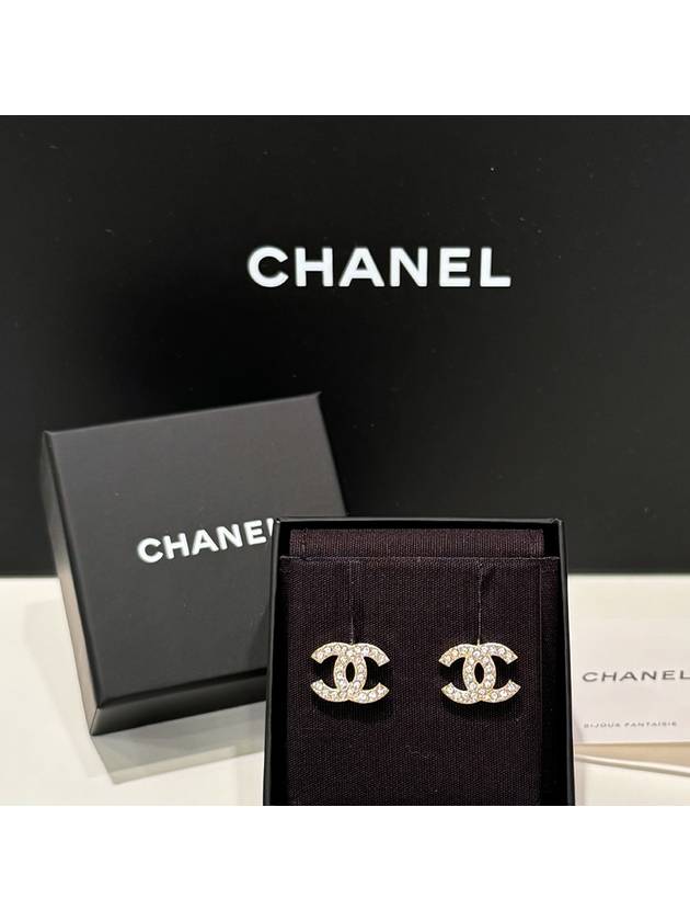 Women s Earrings Champagne Gold Crystal - CHANEL - BALAAN 4