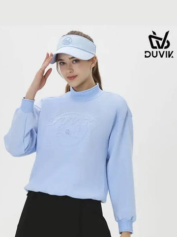 Women s Embossed Bruzon Mock Neck Long Sleeve T Shirt DE3WTS163SB - DUVIK - BALAAN 1