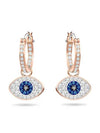 Evil Eye Hoop Earrings Blue Rose Gold - SWAROVSKI - BALAAN 2