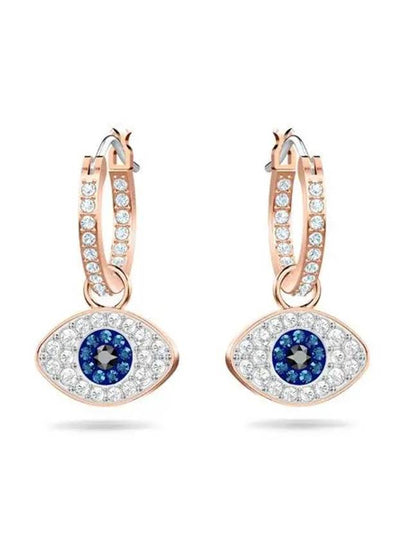 Evil Eye Hoop Earrings Blue Rose Gold - SWAROVSKI - BALAAN 2