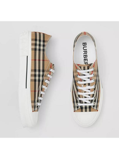 Vintage Check Cotton Sneakers Archive Beige - BURBERRY - BALAAN 2