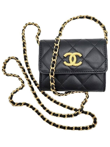 CC logo gold chain mini cross bag black - CHANEL - BALAAN 1