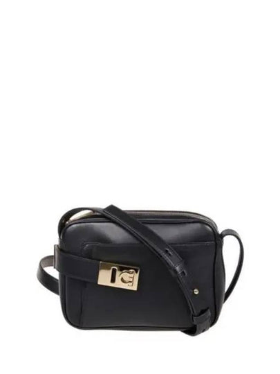 Calfskin Leather Camera Shoulder Bag Black - SALVATORE FERRAGAMO - BALAAN 2