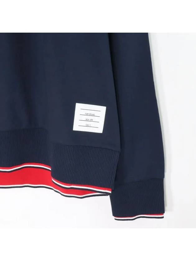 Logo Tab RWB Stripe Trimming Knit Top Navy - THOM BROWNE - BALAAN 6