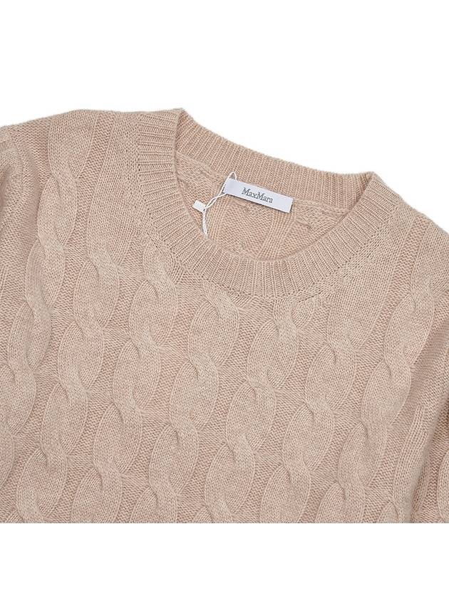 Women's Edipo Cable Cashmere Knit Top Beige - MAX MARA - BALAAN 4