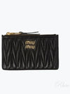 Matelasse Leather Envelope Card Wallet Black - MIU MIU - BALAAN 2