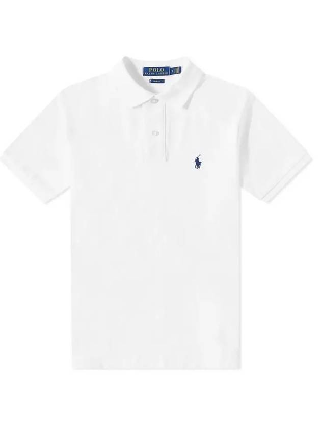 Logo Slim Fit Short Sleeve Polo Shirt White - POLO RALPH LAUREN - BALAAN 2