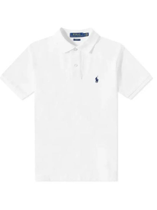 Logo Slim Fit Short Sleeve Polo Shirt White - POLO RALPH LAUREN - BALAAN 2