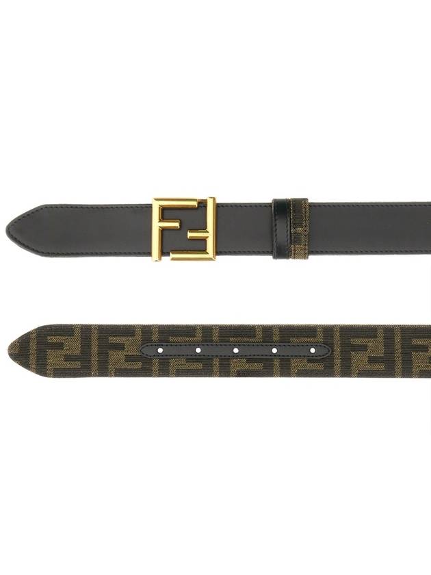 FF Fabric Reversible Leather Belt Black - FENDI - BALAAN 5