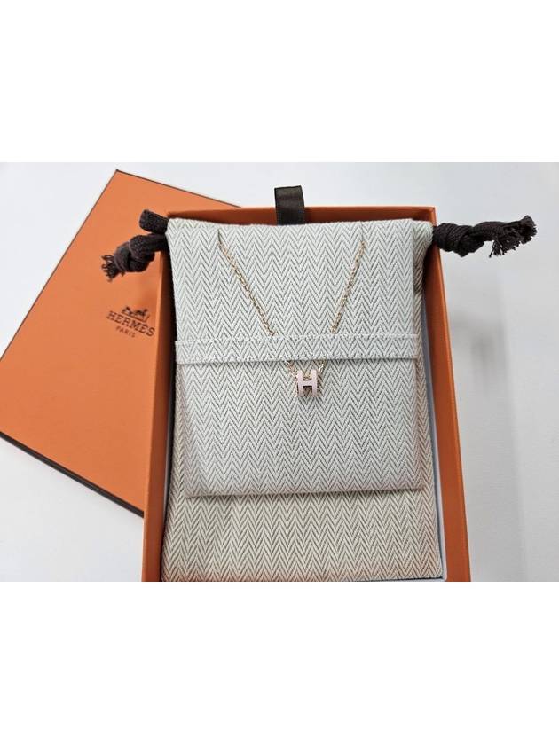 Mini Pop H Pendant Rose Gold Rose Dragee - HERMES - BALAAN 8