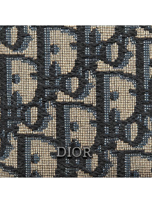 Oblique Jacquard Half Wallet Beige Black - DIOR - BALAAN 6