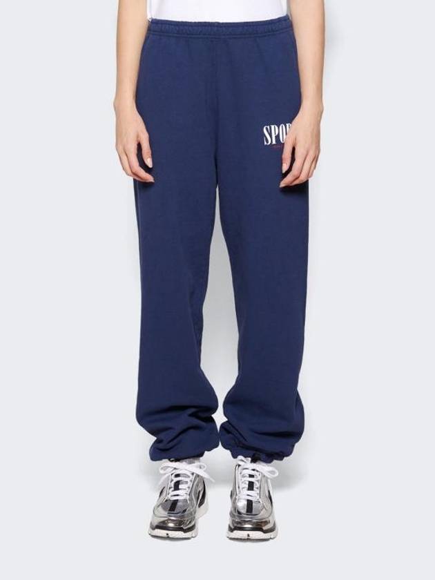 Logo Print Track Pants Navy - SPORTY & RICH - BALAAN 3