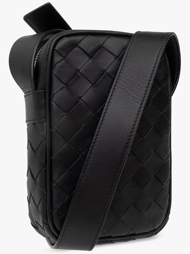 Intrecciato Zipper Leather Mini Cross Bag Black - BOTTEGA VENETA - BALAAN 5