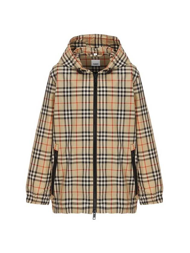 Check Hooded Jacket Archive Beige - BURBERRY - BALAAN 1