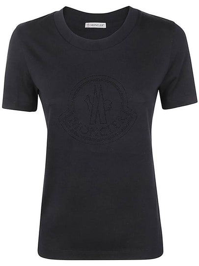 Crystal Logo Short Sleeve T-Shirt Black - MONCLER - BALAAN 2