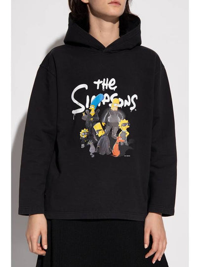 Simpsons Print Hoodie Black - BALENCIAGA - BALAAN 2