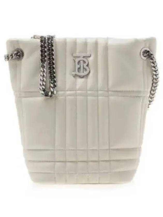 Lola Quilted Lambskin Small Bucket Bag White - BURBERRY - BALAAN 2