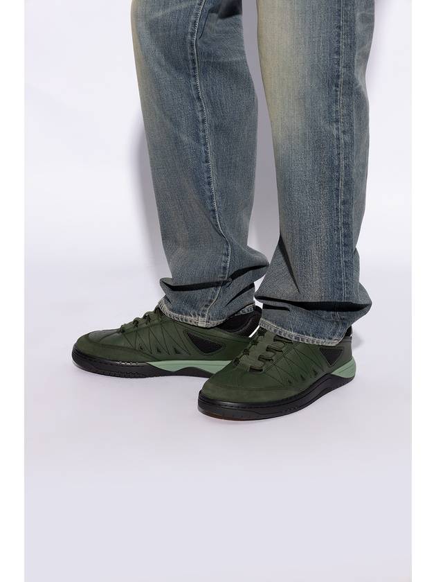 Men s Low Top Sneakers Kenzo Leather Green - KENZO - BALAAN 3