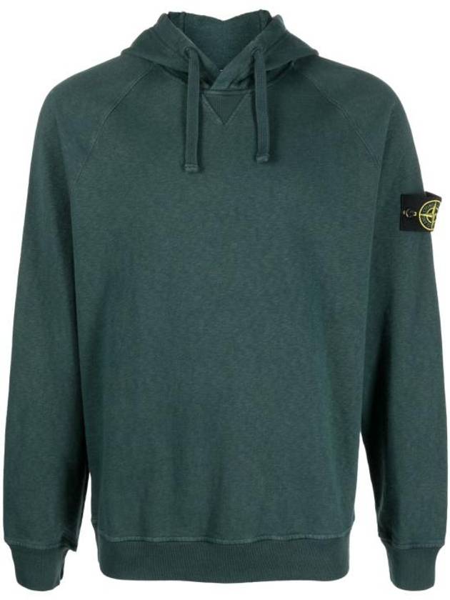 Men's Waffen Patch OLD Treatment Cotton Hoodie Green - STONE ISLAND - BALAAN 1