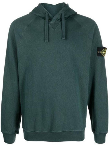 Men's Waffen Patch OLD Treatment Cotton Hoodie Green - STONE ISLAND - BALAAN 1