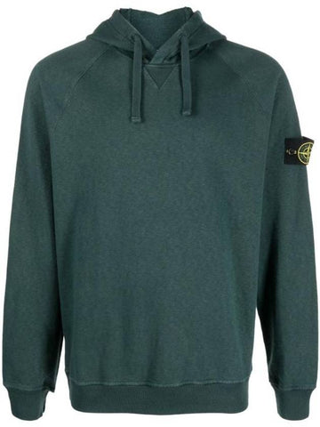 Men's Wappen Patch OLD Treatment Cotton Hoodie Green - STONE ISLAND - BALAAN 1