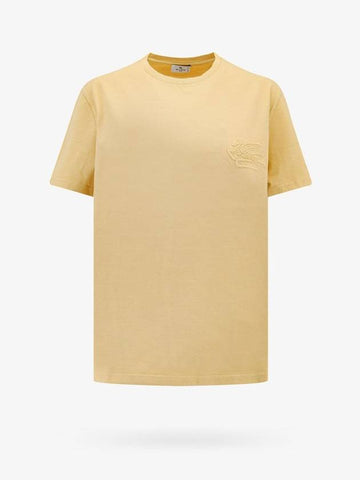 Pegasus Logo Cotton Short Sleeve T-Shirt Yellow - ETRO - BALAAN 1