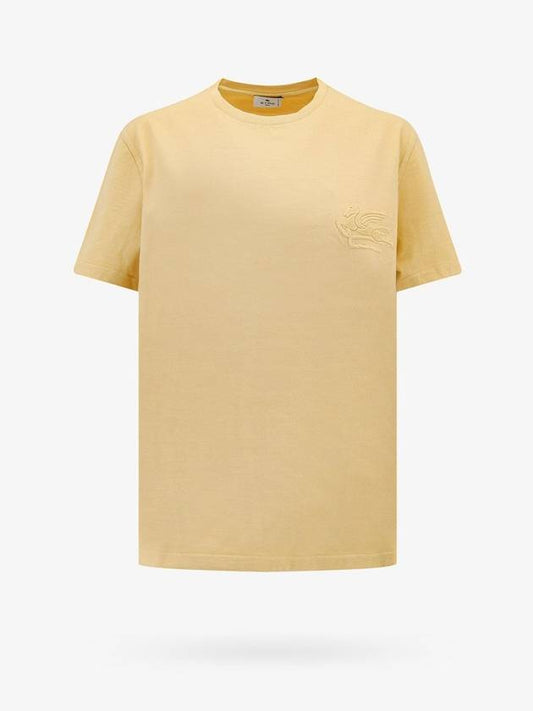 Pegasus Logo Cotton Short Sleeve T-Shirt Yellow - ETRO - BALAAN 1