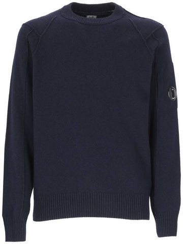 Lens Wappen Wool Blend Knit Top Navy - CP COMPANY - BALAAN 1