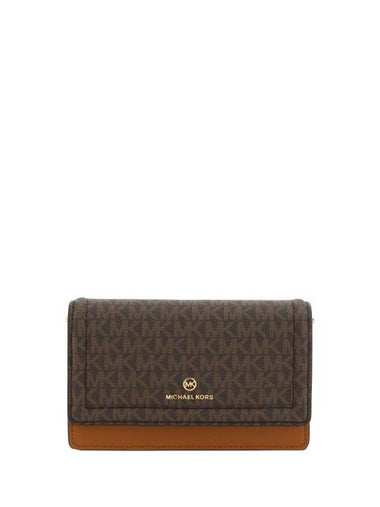 Jet Set Small Logo Smartphone Convertible Cross Bag Brown - MICHAEL KORS - BALAAN 1