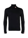 Striped Fine Merino Jersey Turtleneck Navy - THOM BROWNE - BALAAN 3