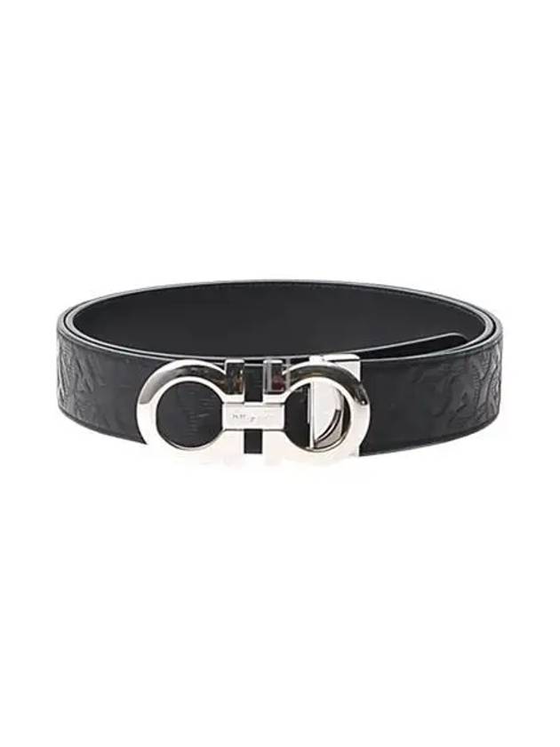 Gancini Reversible Adjustable Leather Belt Black - SALVATORE FERRAGAMO - BALAAN 2