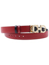 Reversible Gancini Leather Belt Black Lipstick Red - SALVATORE FERRAGAMO - BALAAN 4