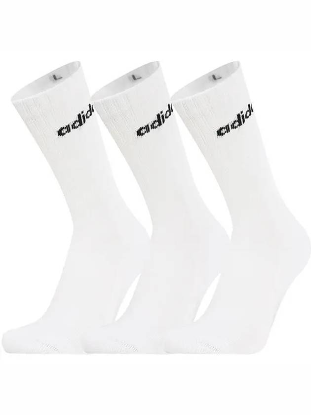 Linear Cushion Crew Socks 3 Pairs White - ADIDAS - BALAAN 3