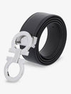 Reversible Gancini Leather Belt Black - SALVATORE FERRAGAMO - BALAAN 2