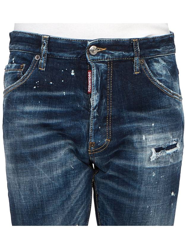 Logo Patch Denim Straight Jeans Dark Blue - DSQUARED2 - BALAAN 7