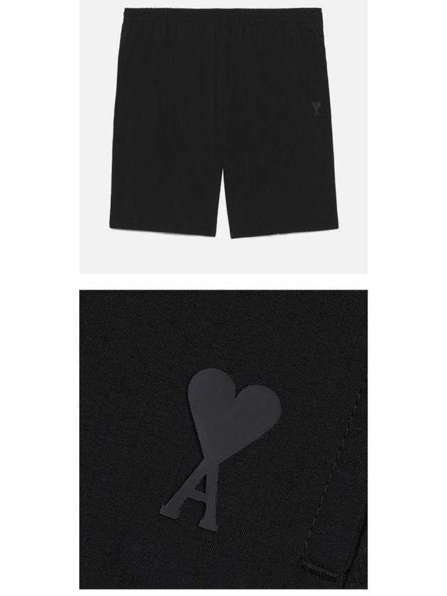 Pocket Heart Logo Swim Shorts Black - AMI - BALAAN 5