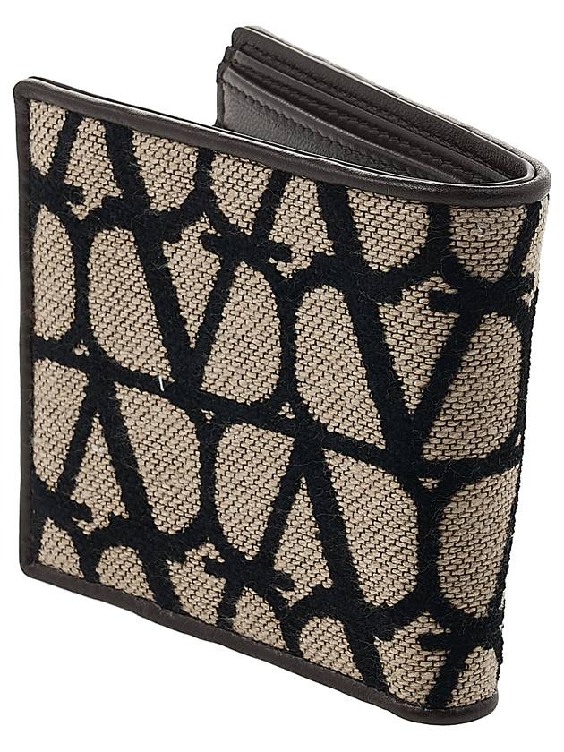 Toile Iconographe Half Wallet Beige - VALENTINO - BALAAN 4