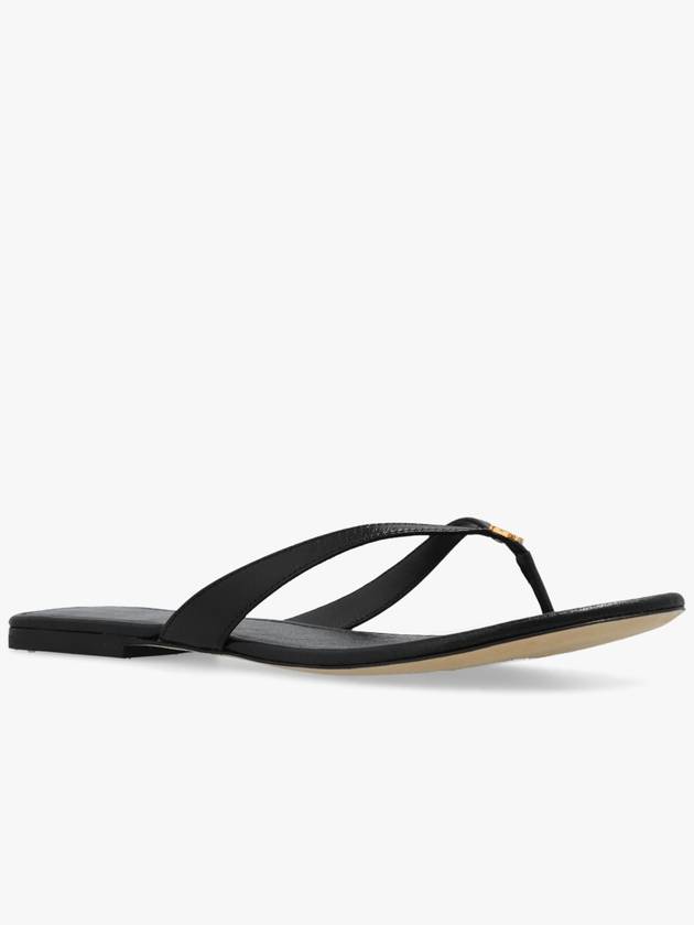 Tory Burch Leather Slides, Women's, Black - TORY BURCH - BALAAN 4