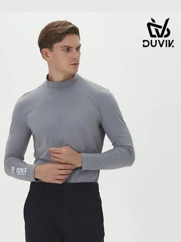 Men s half neck base brushed long sleeved T shirt DE3MTS151WH - DUVIK - BALAAN 4