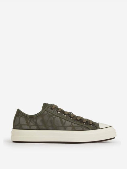 Toile Iconographe Low Top Sneakers Green - VALENTINO - BALAAN 2