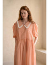 Caisienne puff sleeve pintuck frill dress_coral - CAHIERS - BALAAN 10