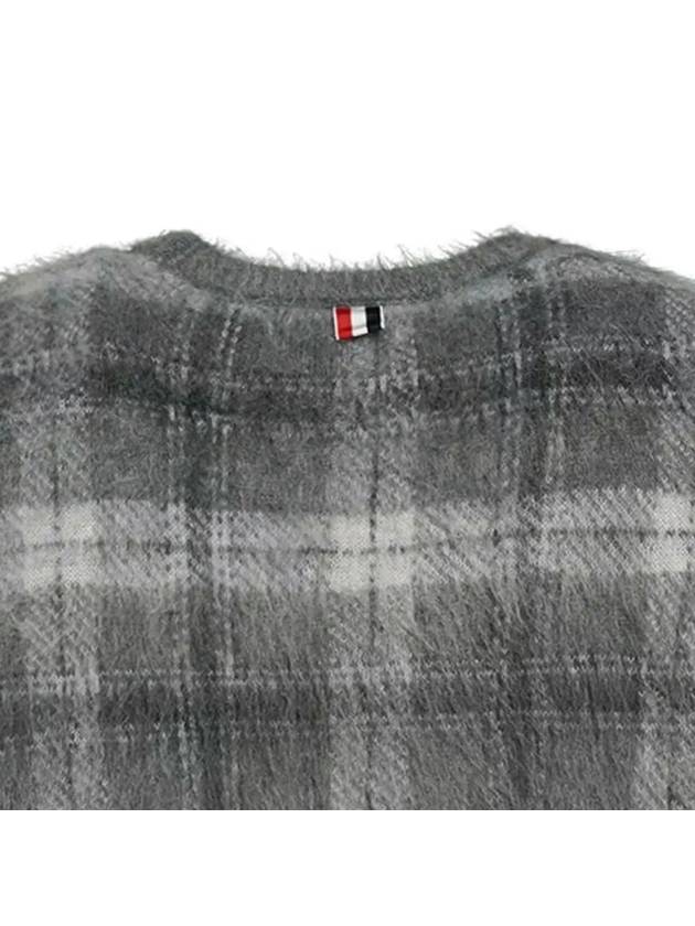 Check 4 Bar Mohair Knit Top Grey - THOM BROWNE - BALAAN 5