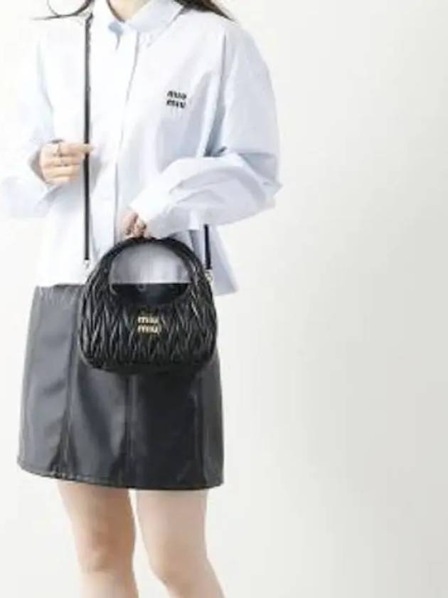 Wander Materasse Nappa Leather Mini Hobo Tote Bag Black - MIU MIU - BALAAN 6