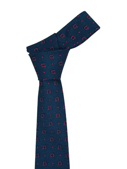 Salvatore Gancini silk tie navy - SALVATORE FERRAGAMO - BALAAN 2