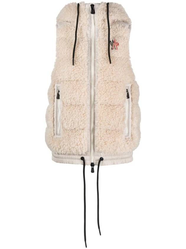 Grenoble Logo Down Vest Cream - MONCLER - BALAAN 1