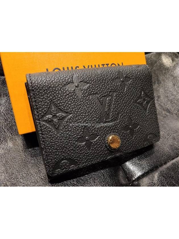 Monogram Embossed Leather Card Wallet Black - LOUIS VUITTON - BALAAN 2