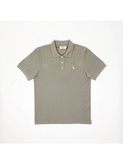 Fox Head Patch Short Sleeve Cotton Polo Shirt Dark Grey - MAISON KITSUNE - BALAAN 2