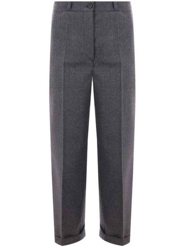 Wool straight pants gray - PRADA - BALAAN 1