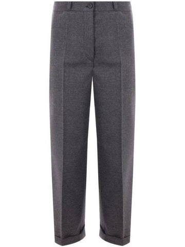 Wool straight pants gray - PRADA - BALAAN 1