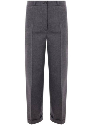 Wool straight pants gray - PRADA - BALAAN 1